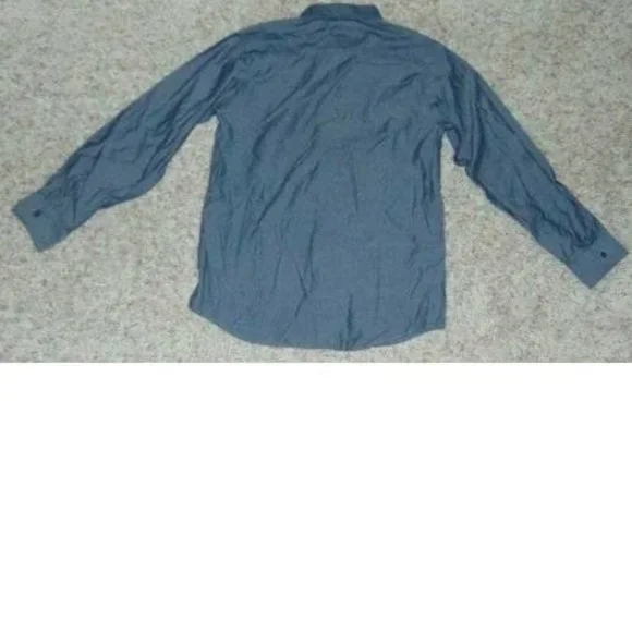 Boys Dress Shirt Chaps 14/16 Gray Long Sleeve Button Up Collared - Picture 4 of 4